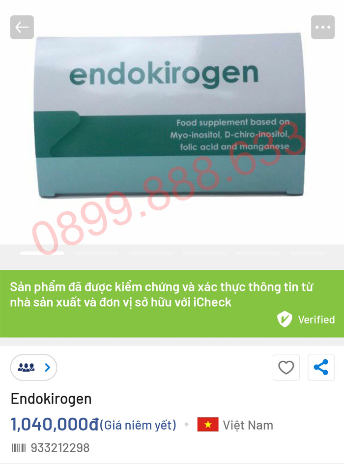 endokirogen trên ứng dụng icheck