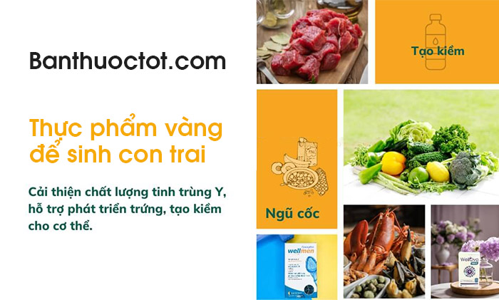 thực phẩm giúp sinh con trai